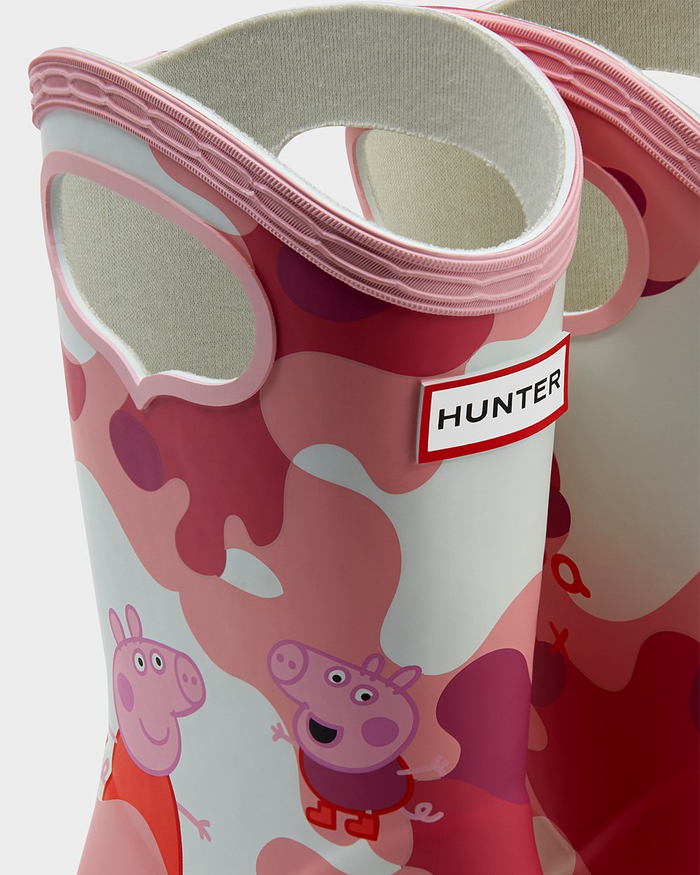 Bottes de Pluie Hunter Original First Peppa Pig Grab Handle Enfant Rose QYHDLFI-51